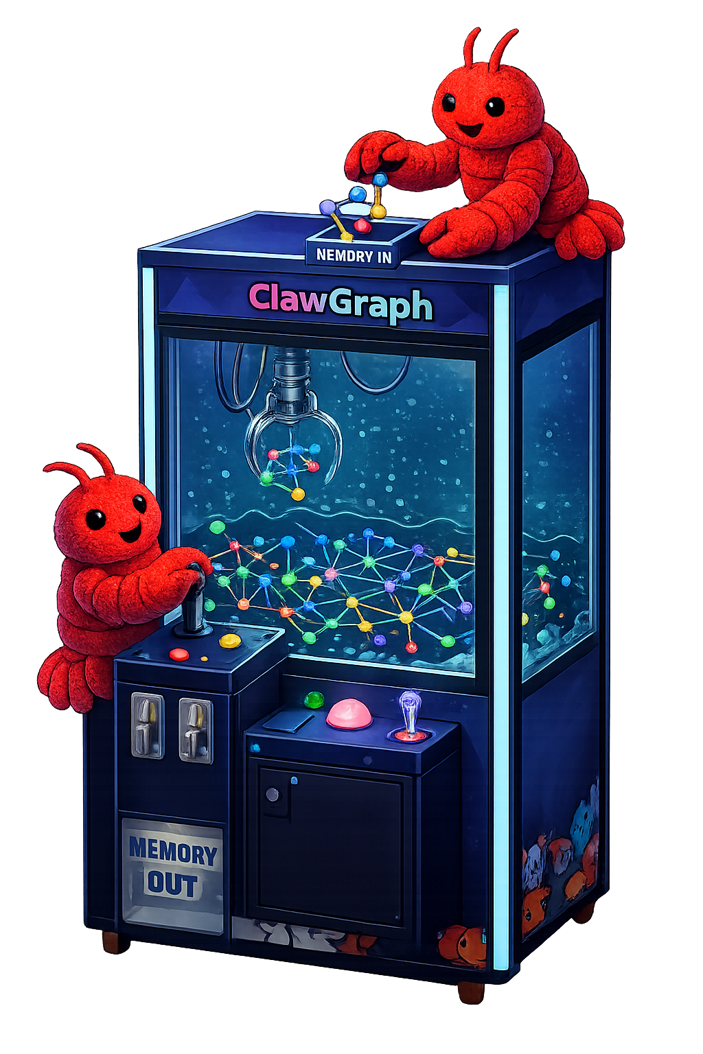 Lobsters operating a claw machine